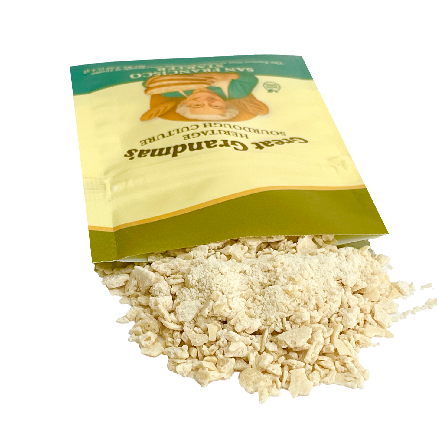 dehydrated San Francisco sourdough starter in resealable bag